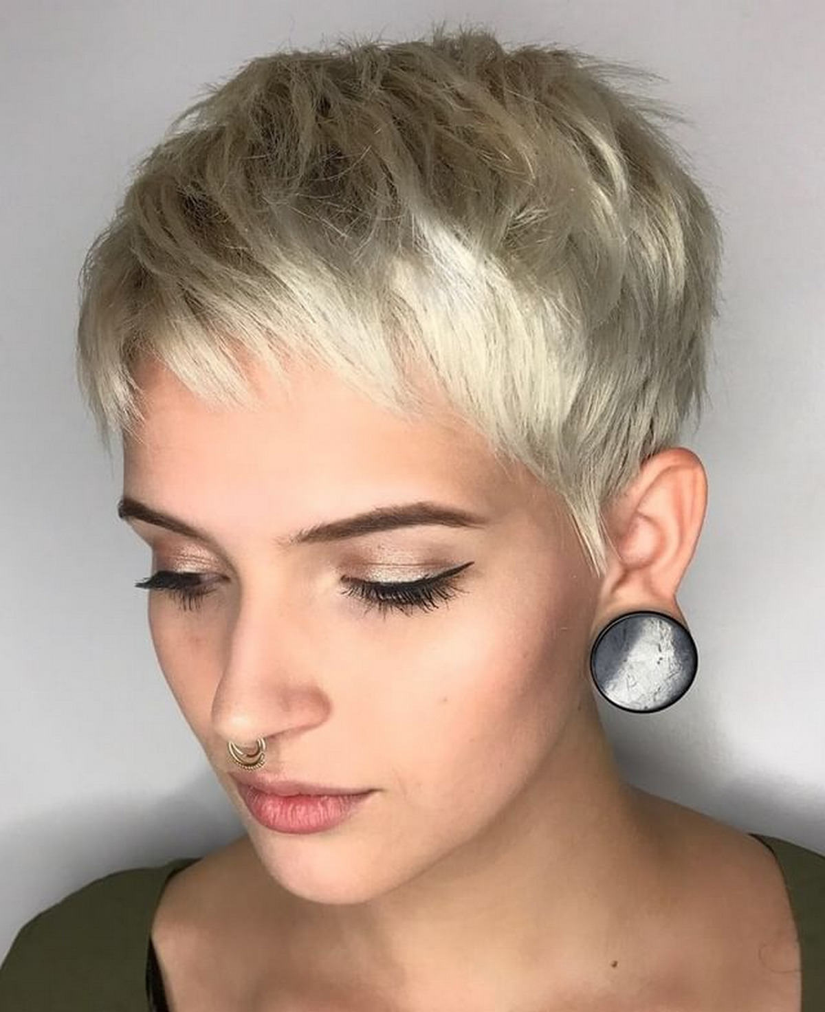 Platinum Blonde Pixie Cut