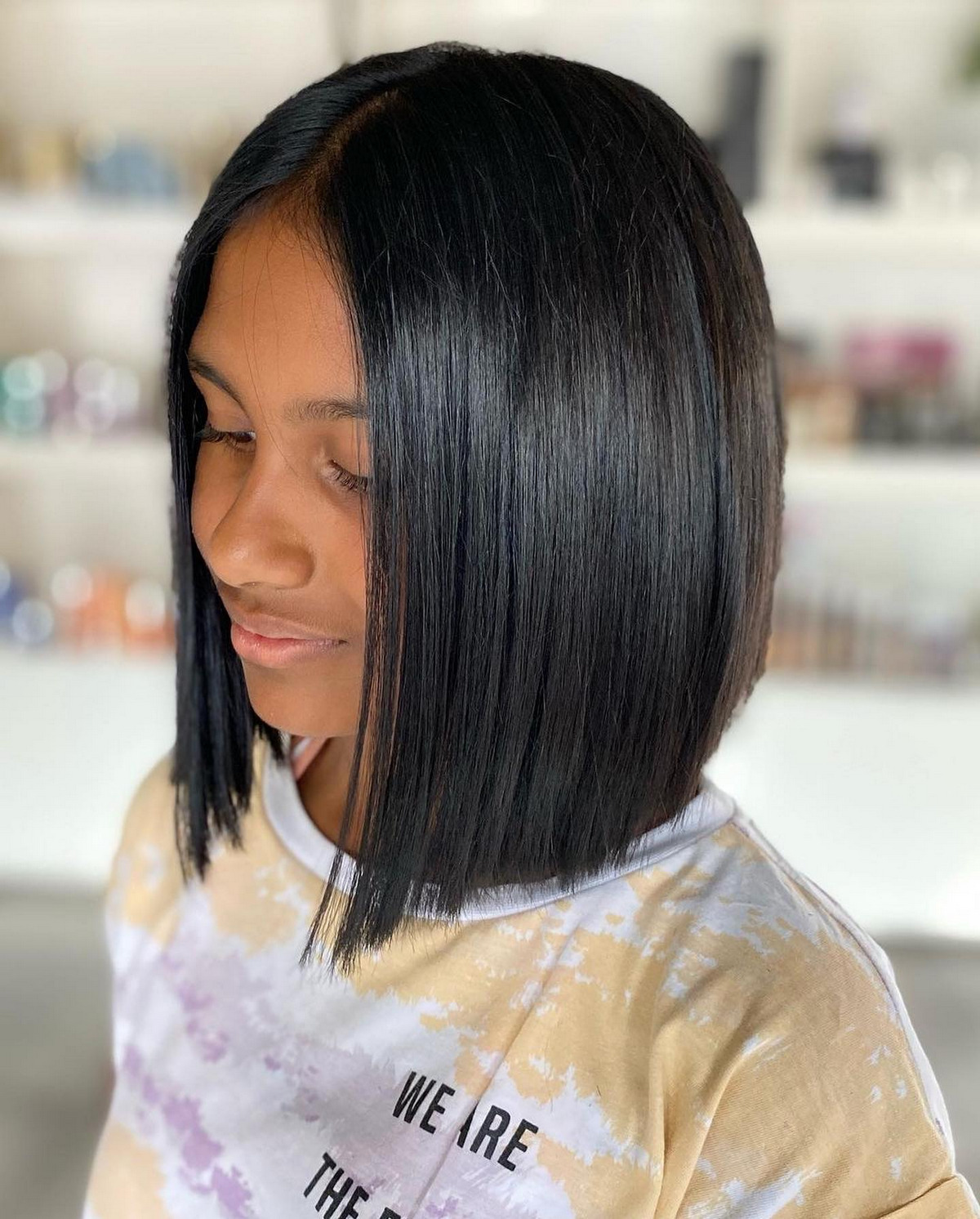 Sleek Bob with Middle Part