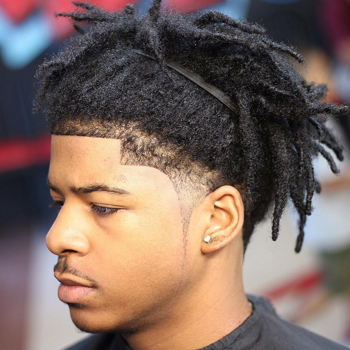 Uplifted Dreads with a Shape-Up