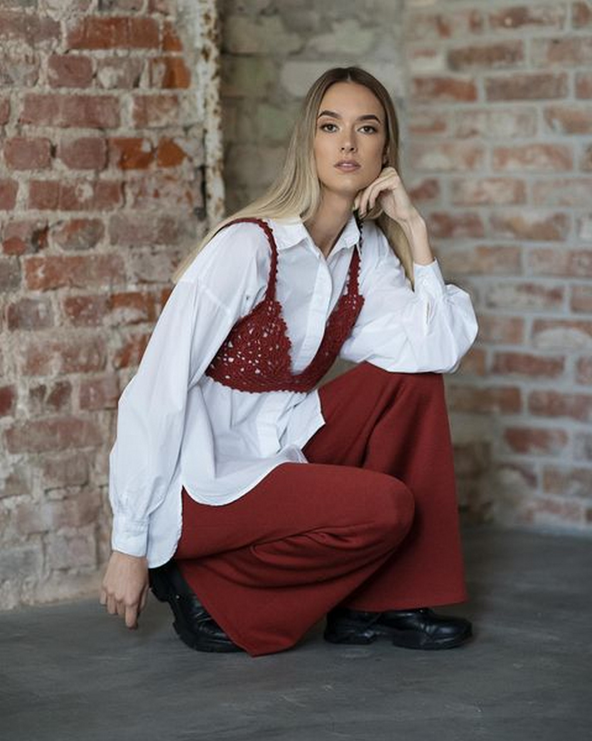 White Shirt With Persian Plum Pants