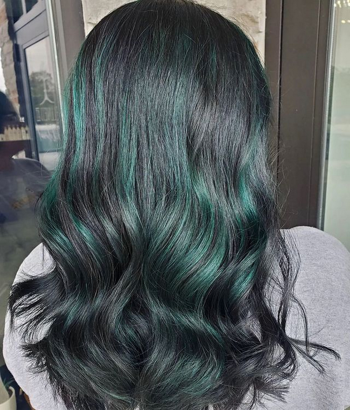 Black Hair And Green Highlights
