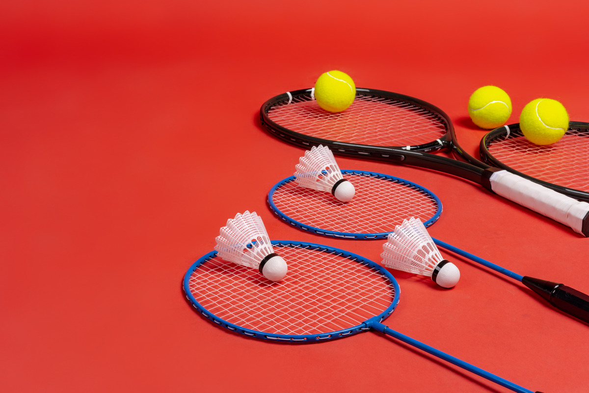  Four Badminton Rackets