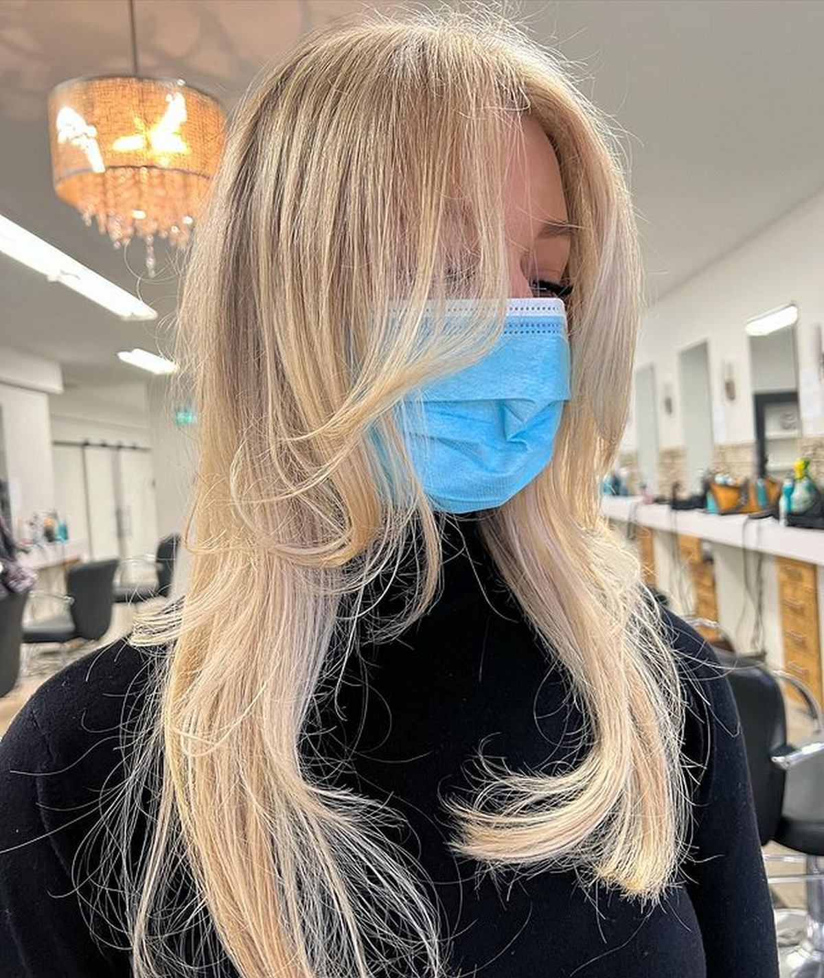 Blonde Long Layered With Curtain Bangs