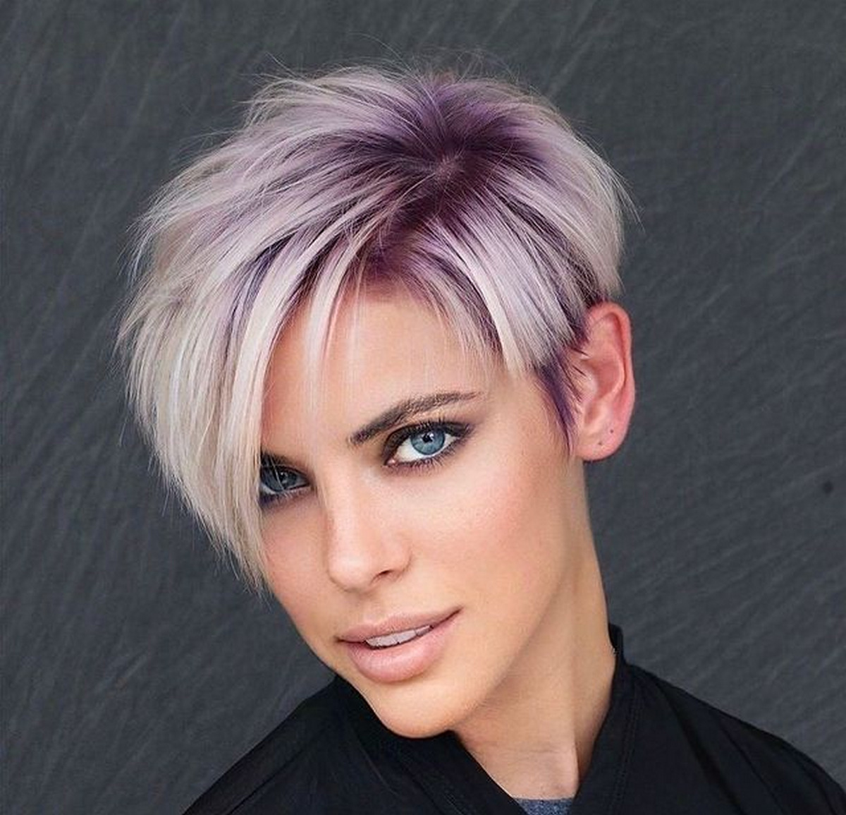 Edgy Pixie BobPlayful Purple