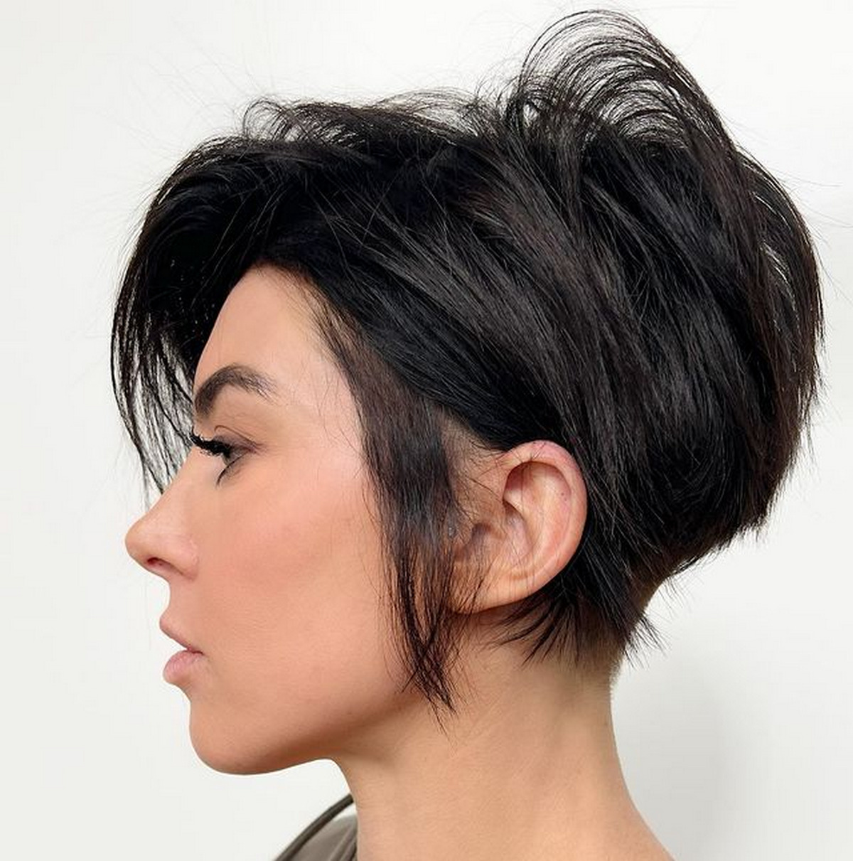 Striking Long Bixie For Brunettes
