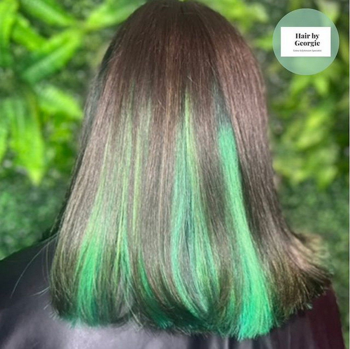 Bright Green Underneath Hair