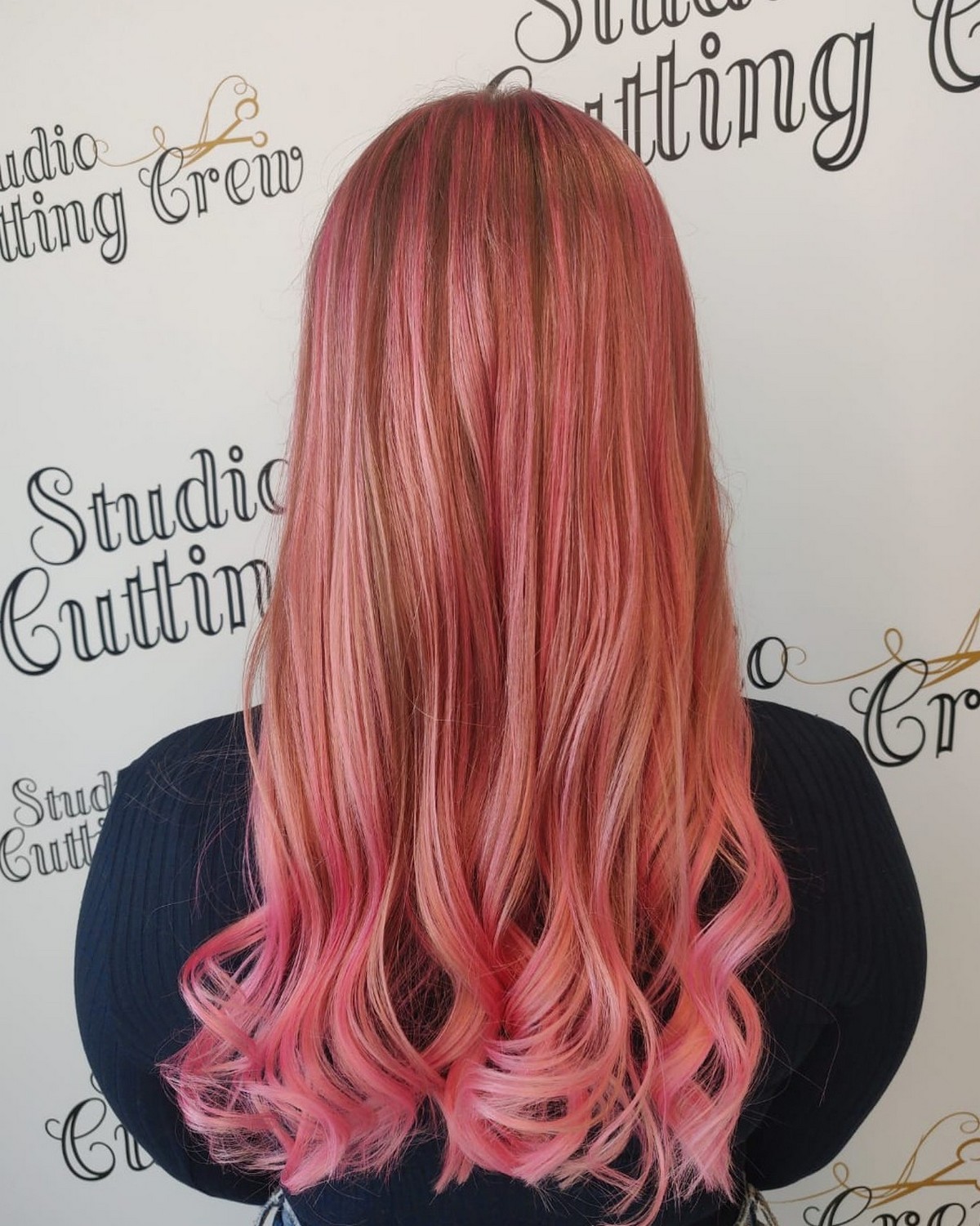 Bronde Hair with Pink Highlights