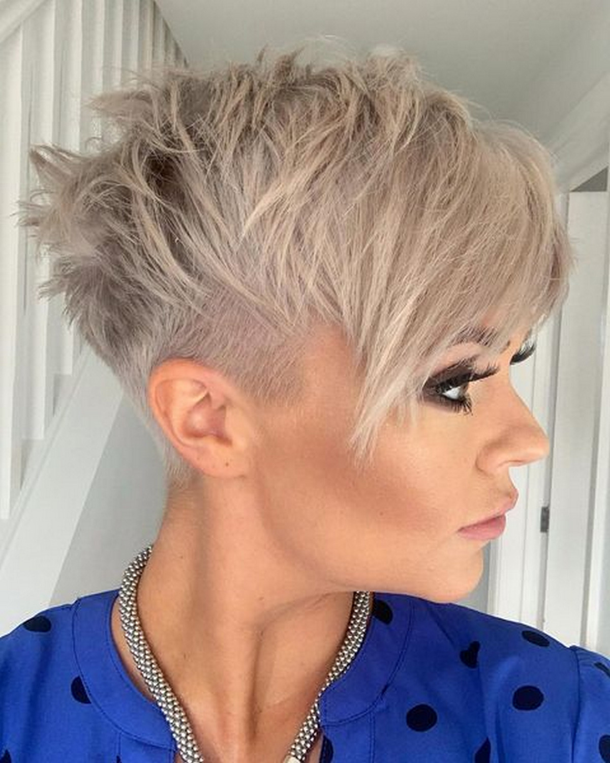 Platinum Blonde Textured Pixie