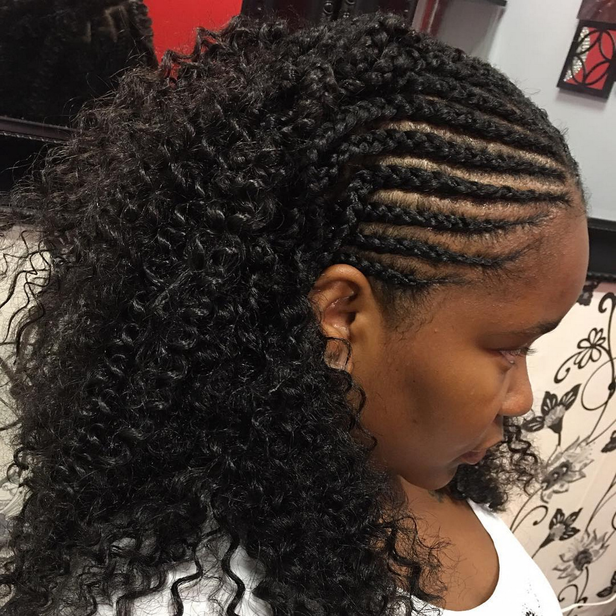 Pulled Back Half Cornrows