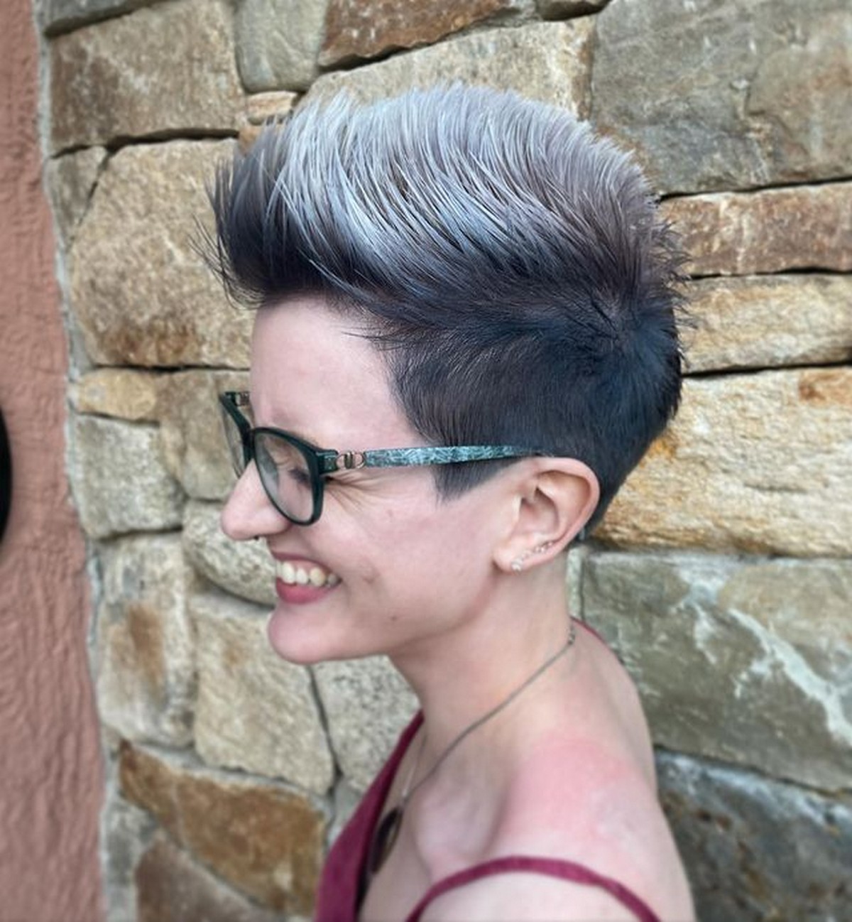 Silver Faux Hawk