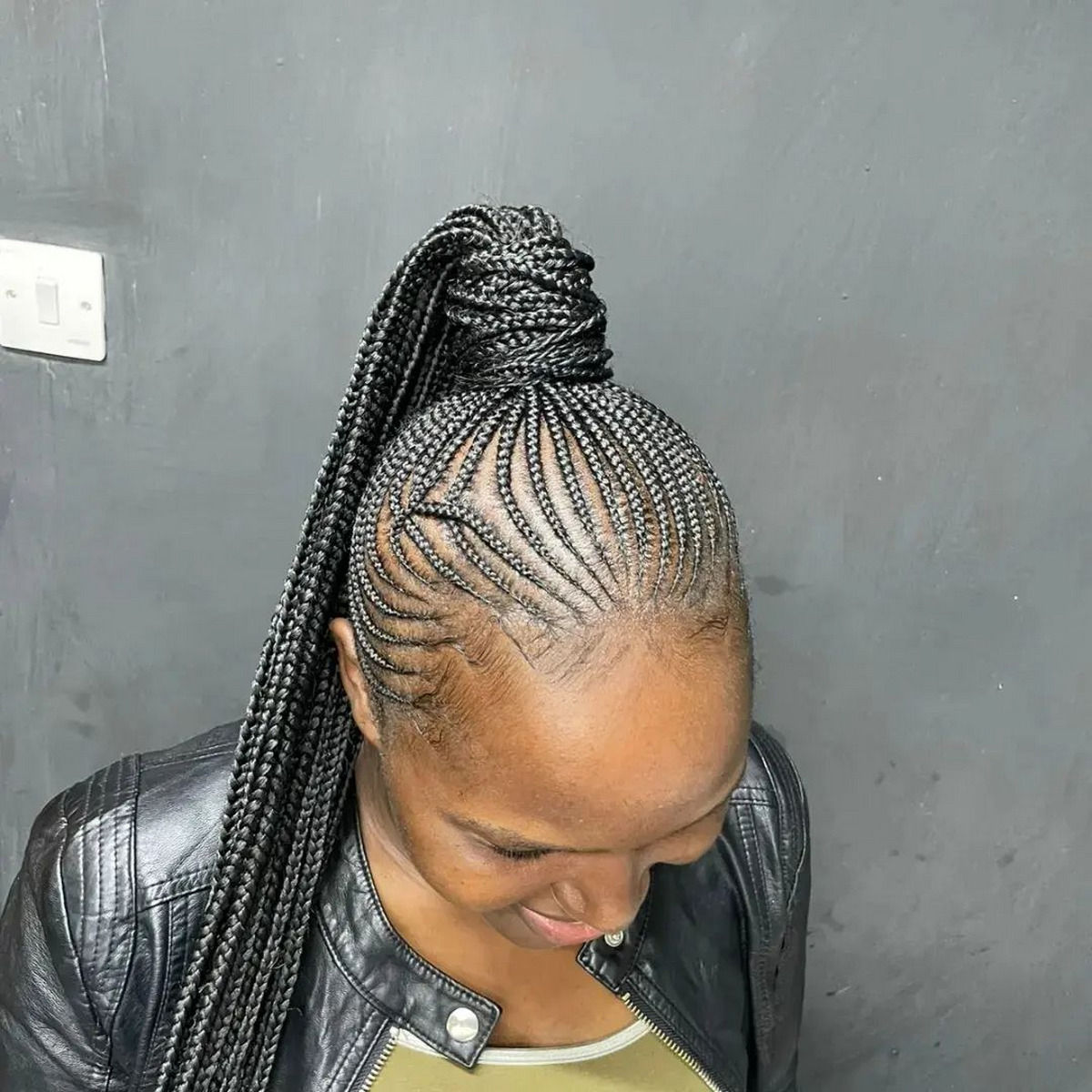 Ponytail Cornrow Braids On Top