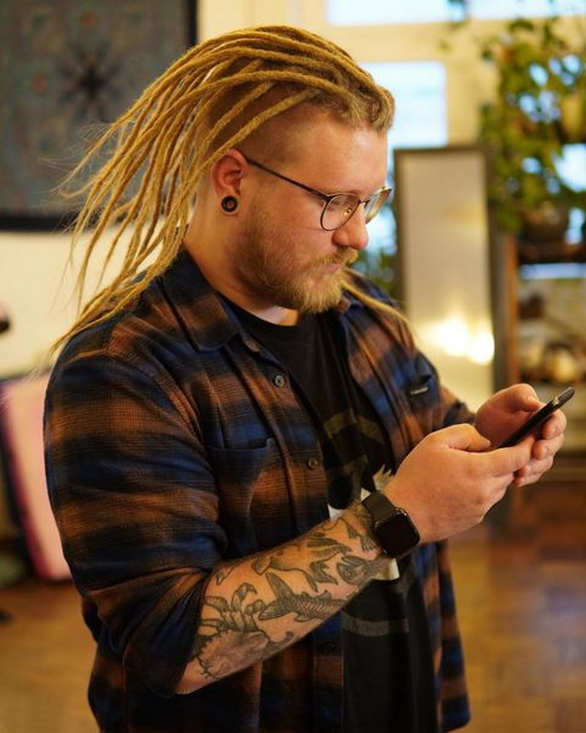 Taper Fade Dreads with Blonde