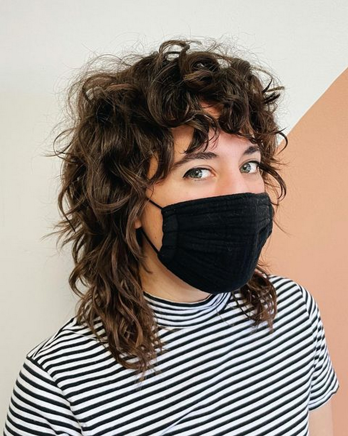 Curly Shag And Curtain bangs