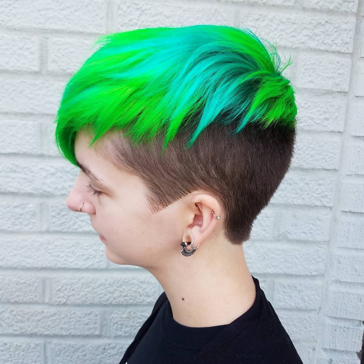 Green Pixie With Gradual Shaving