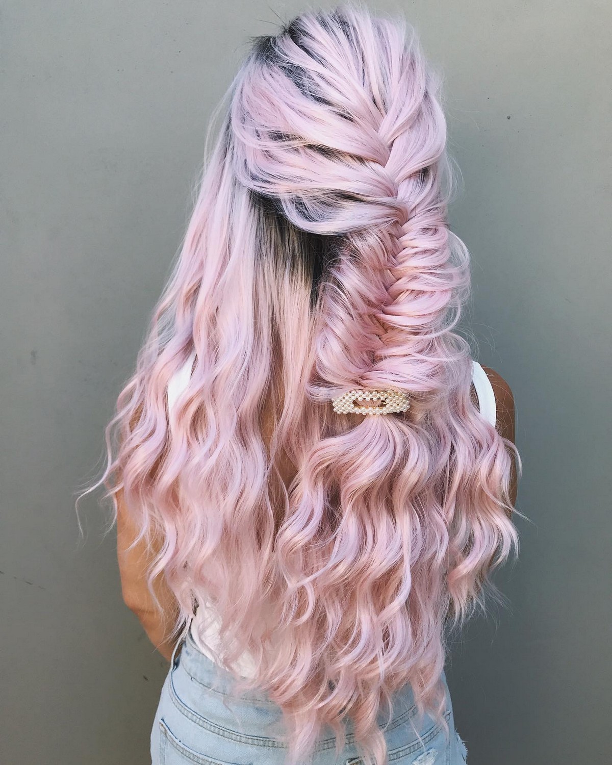 Pink Hair With Dark Root