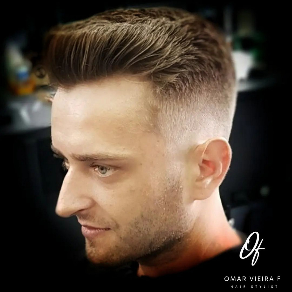 Pompadour with sideburns
