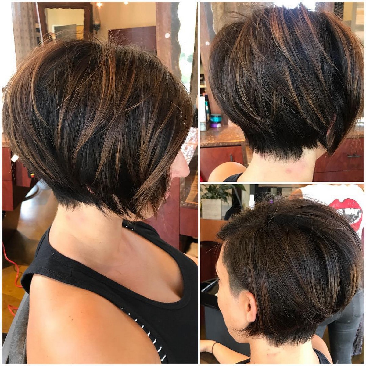 Stacked Rounded Pixie With Temple Undercut
