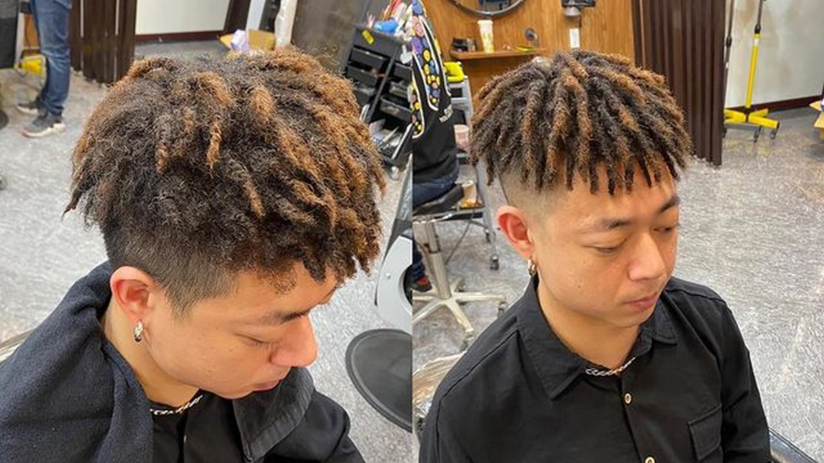 Afro Taper Fade with Dreadlocks
