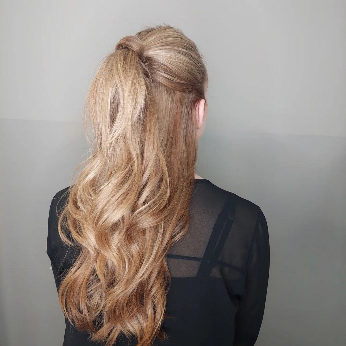 Long Hair Wavy Updo And Layered