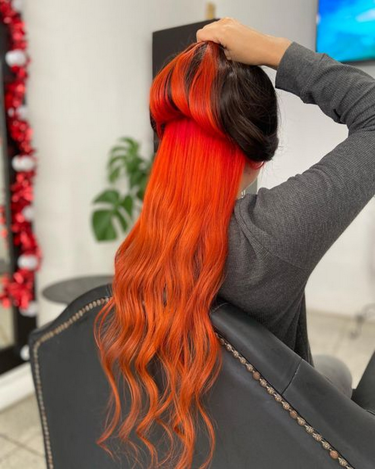 Orange Fire Underneath Hair Color