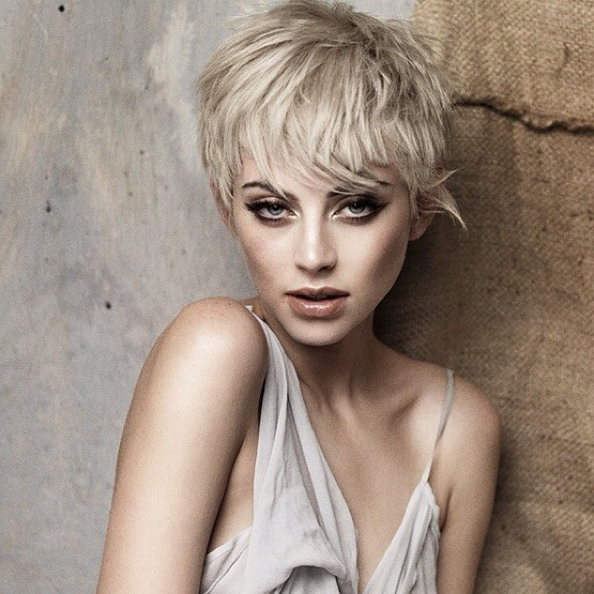 Platinum Blonde Tousled Pixie