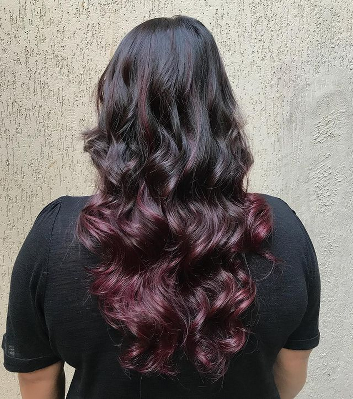 Red Wine Highlights And Balayage