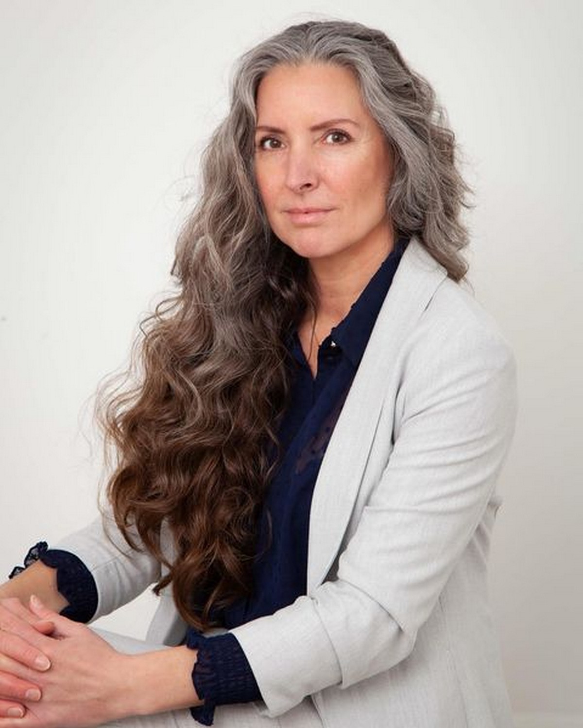 Curly Long Gray Hair