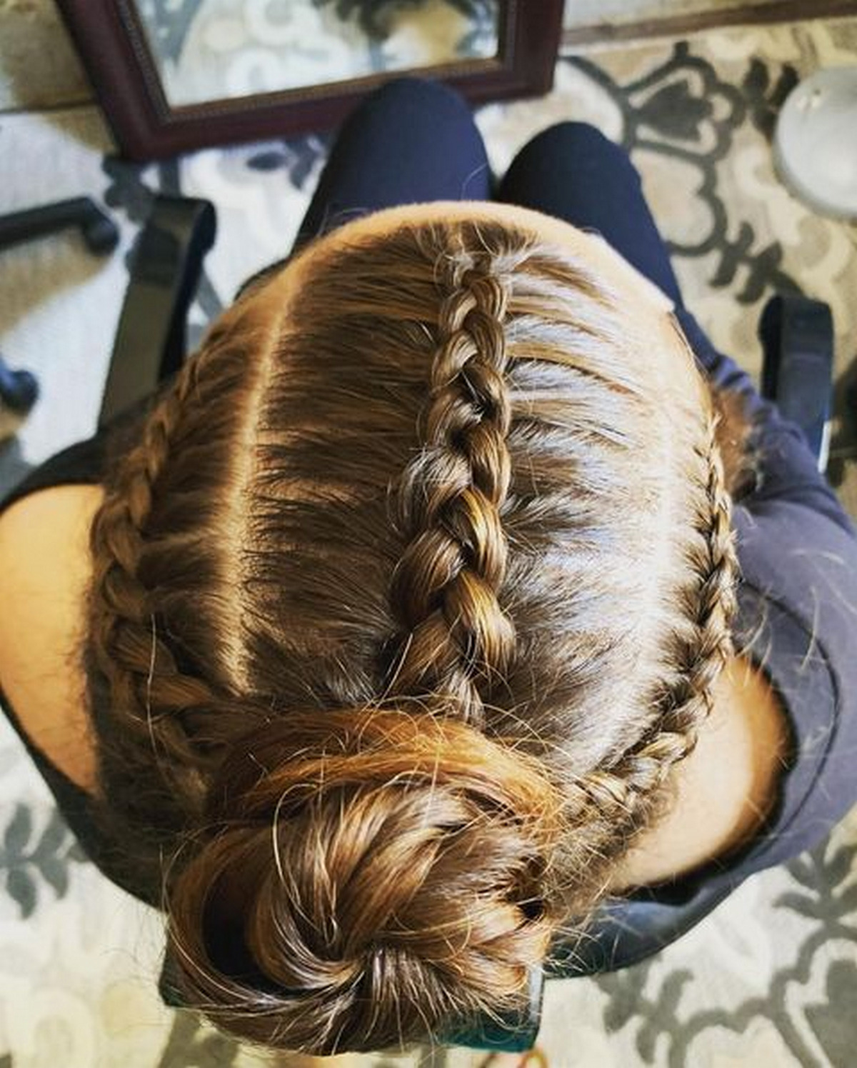 Goddess Braids In Messy Bun
