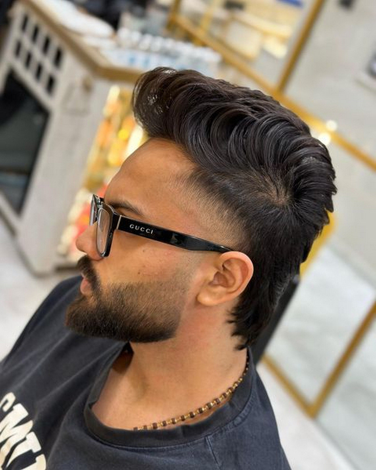 Medium Mohawk Mullet Slick Back
