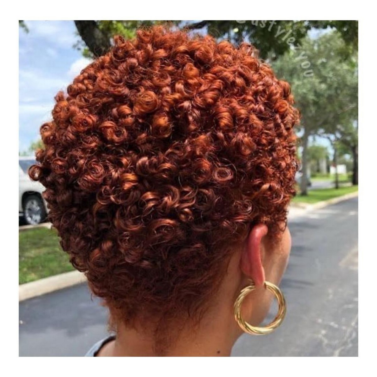 Spicy Curly Copper Natural Hair