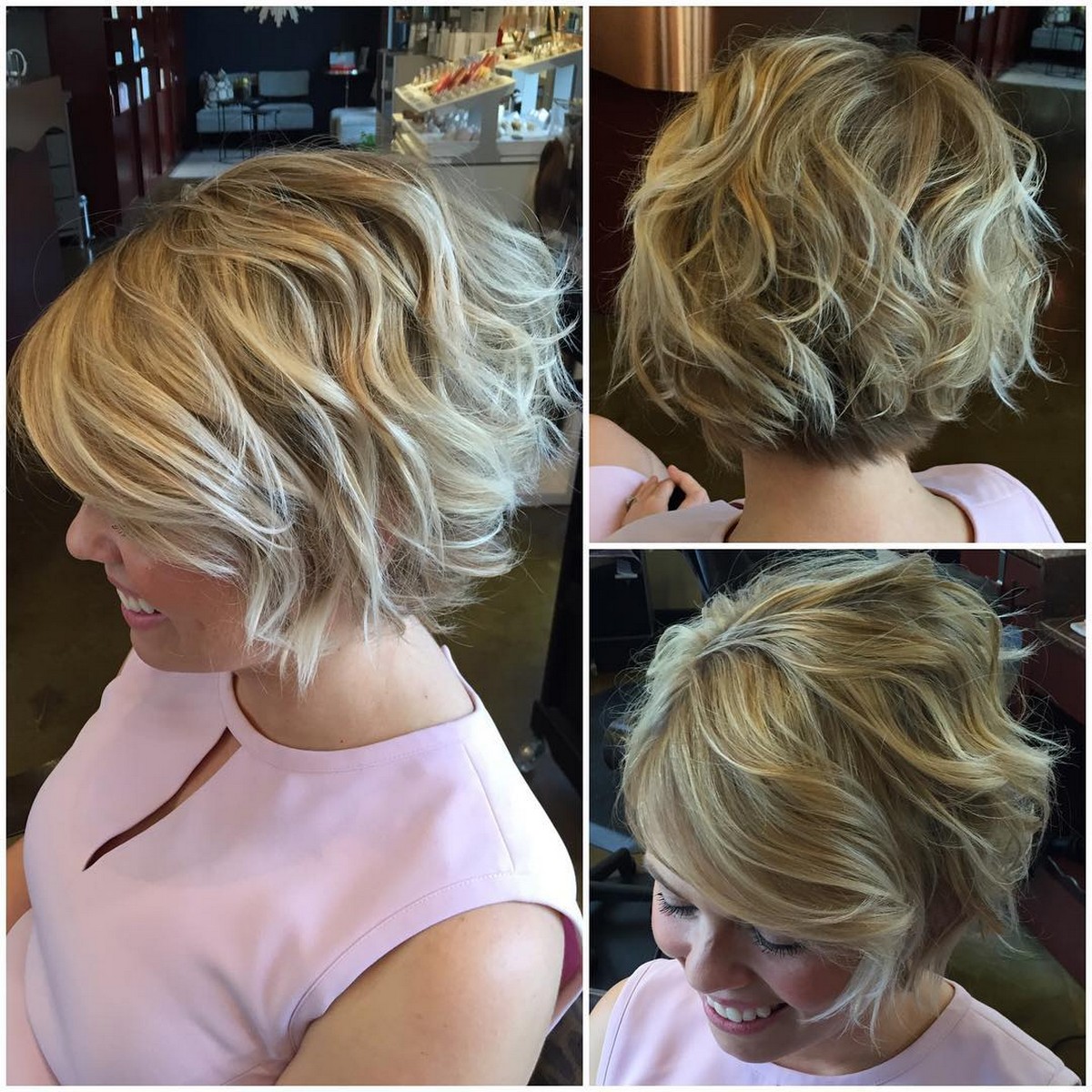 Short Wavy Dimensional Bob