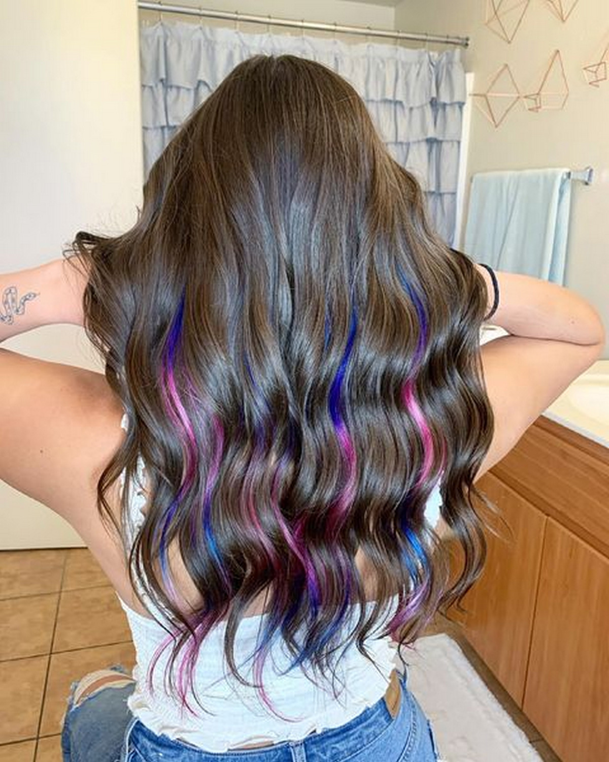 Pink And Blue Peekaboo Highlights