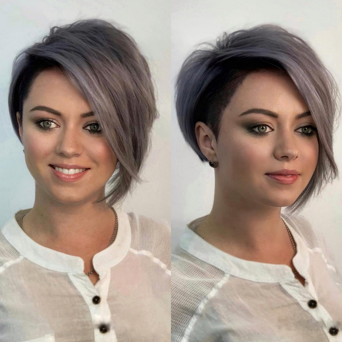 Side-Parted Voluminous Pixie Bob