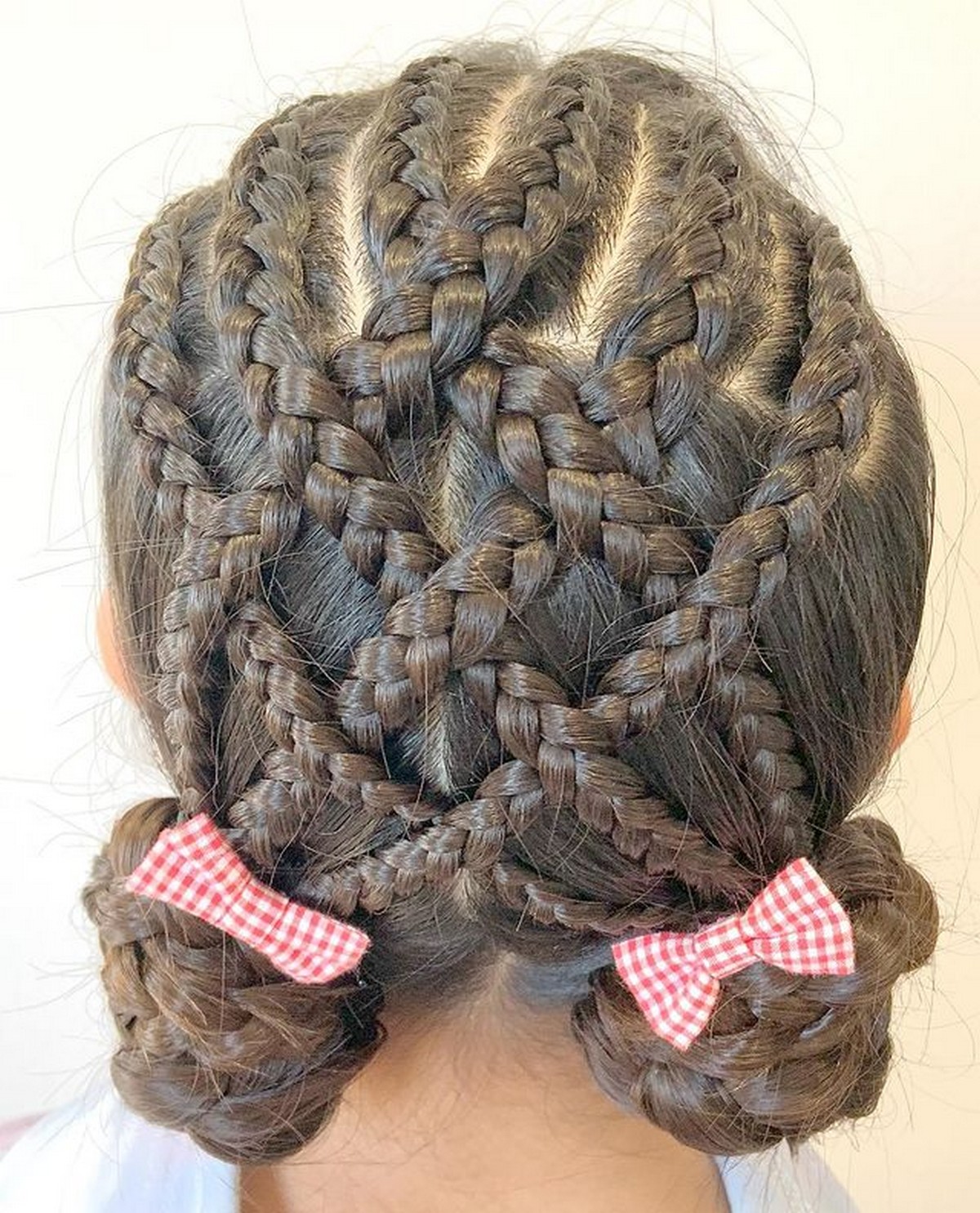 Knitted Braids with Low Braided Pigtails