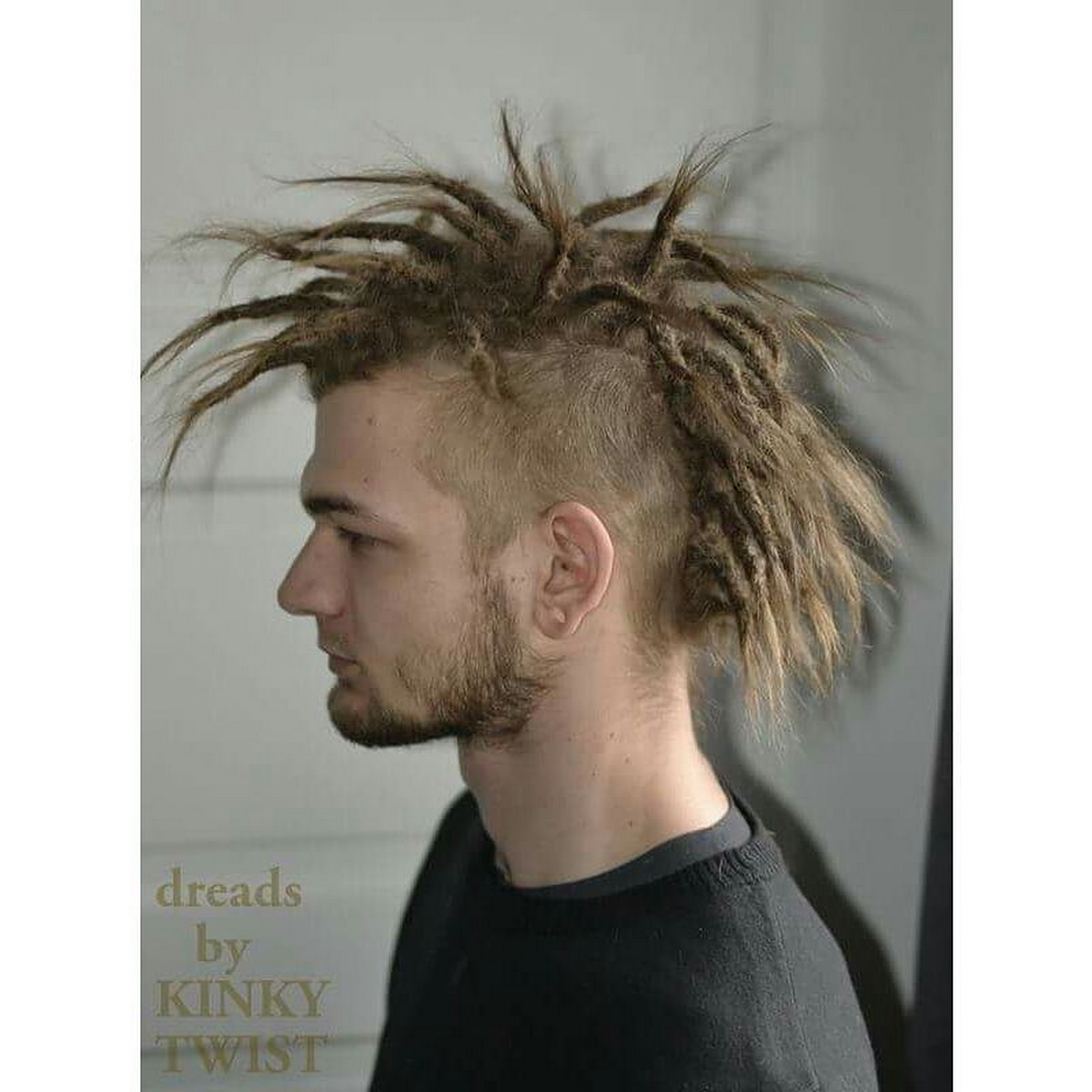 Taper Fade with Blonde Mohawk Dreadlocks