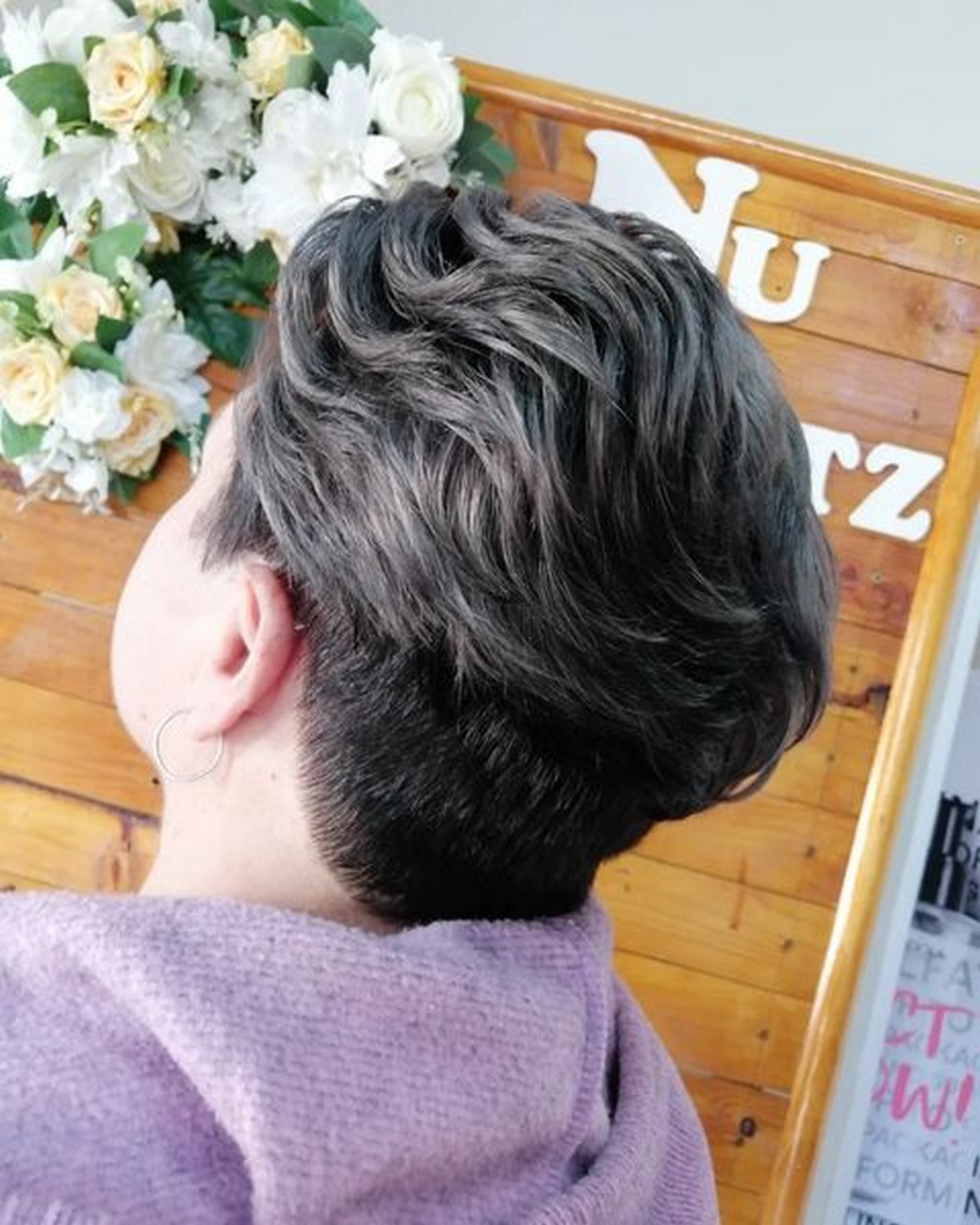 Dark Pixie with Top Layer Balayage