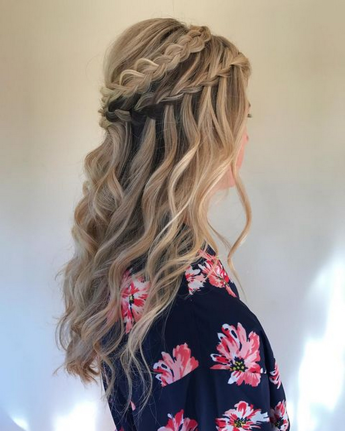 Dutch & Waterfall Half-Updo