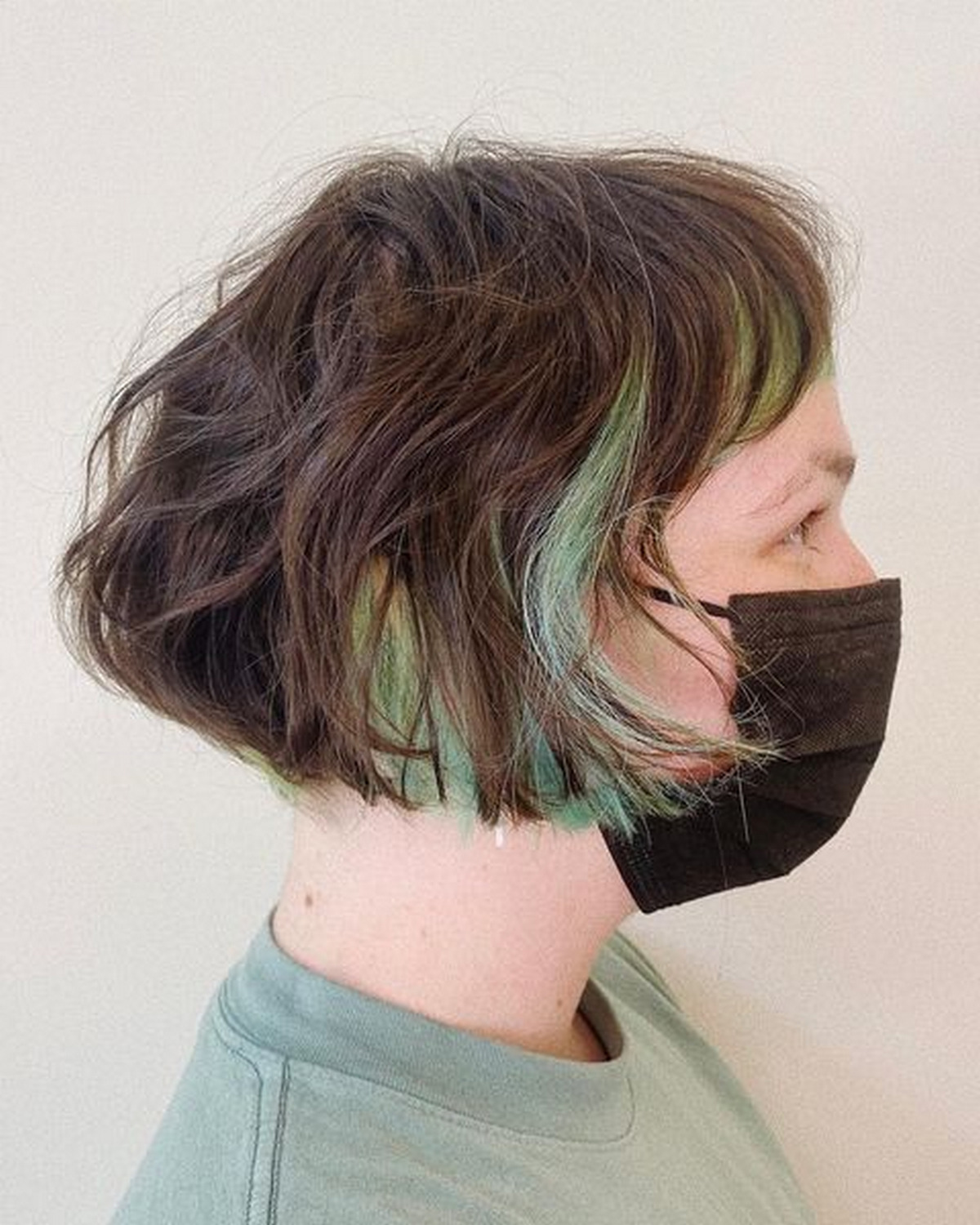 Pastel Green Underneath Hair Color 