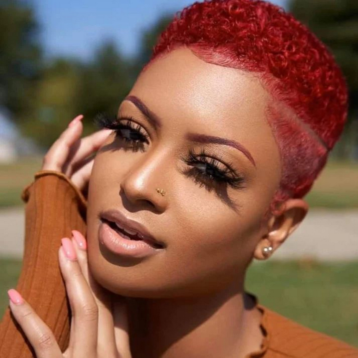 Short Red Curly Wigs for Black Women Short Pixie Cut Thailand | Ubuy