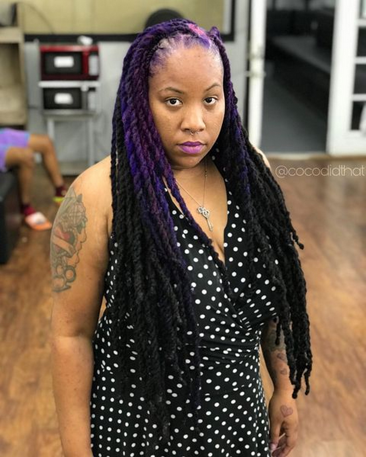 Ombre Purple Dreadlocks With Two Strands