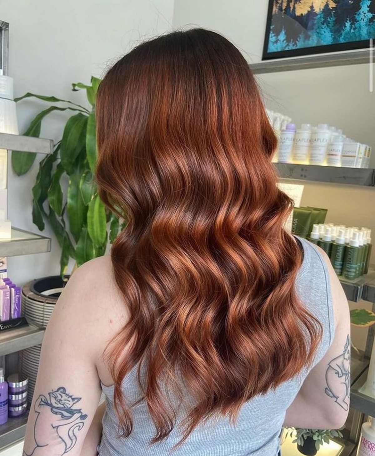 Red and Blonde Hair With Root Shadow