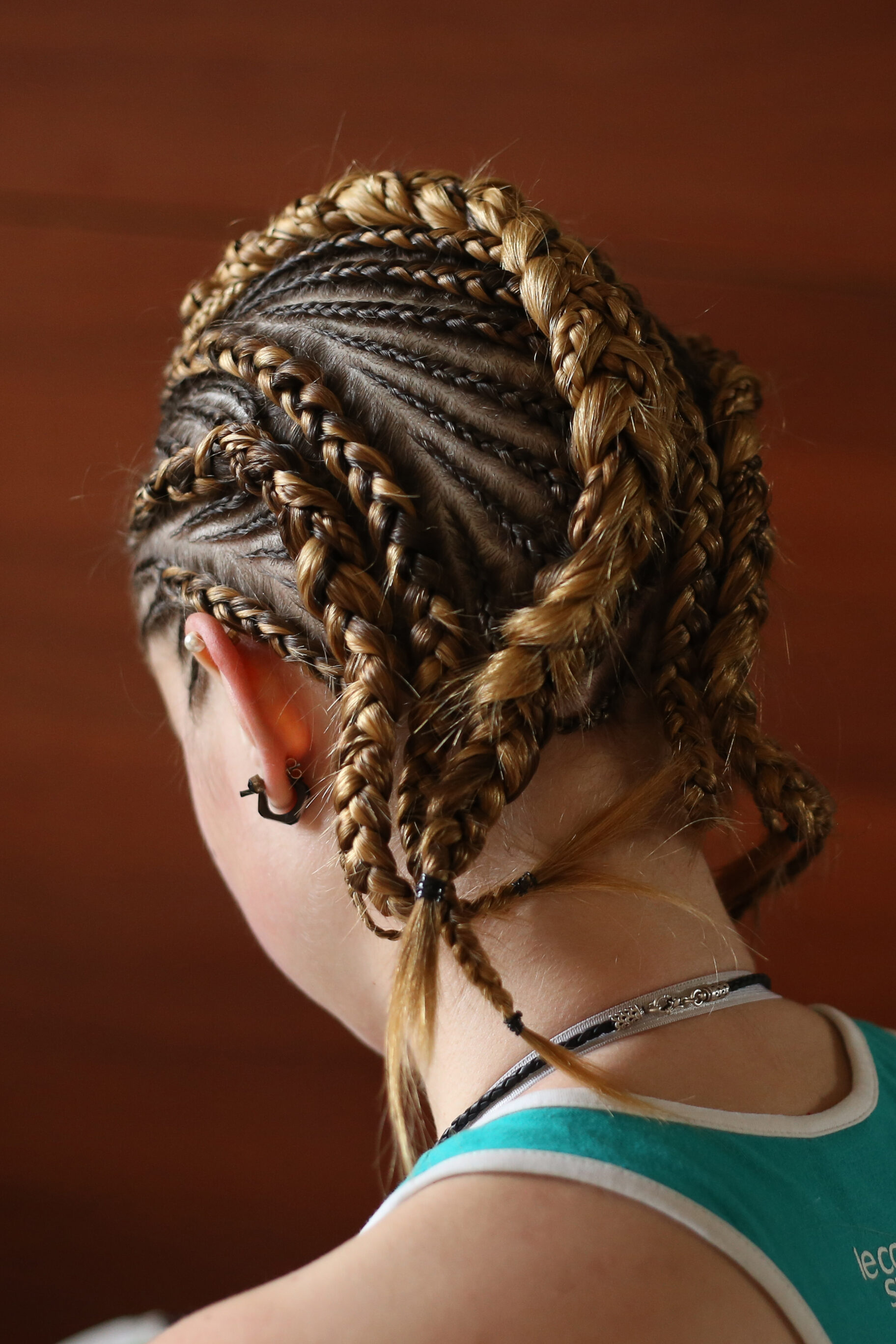 Combined Cornrows Dutch Braids