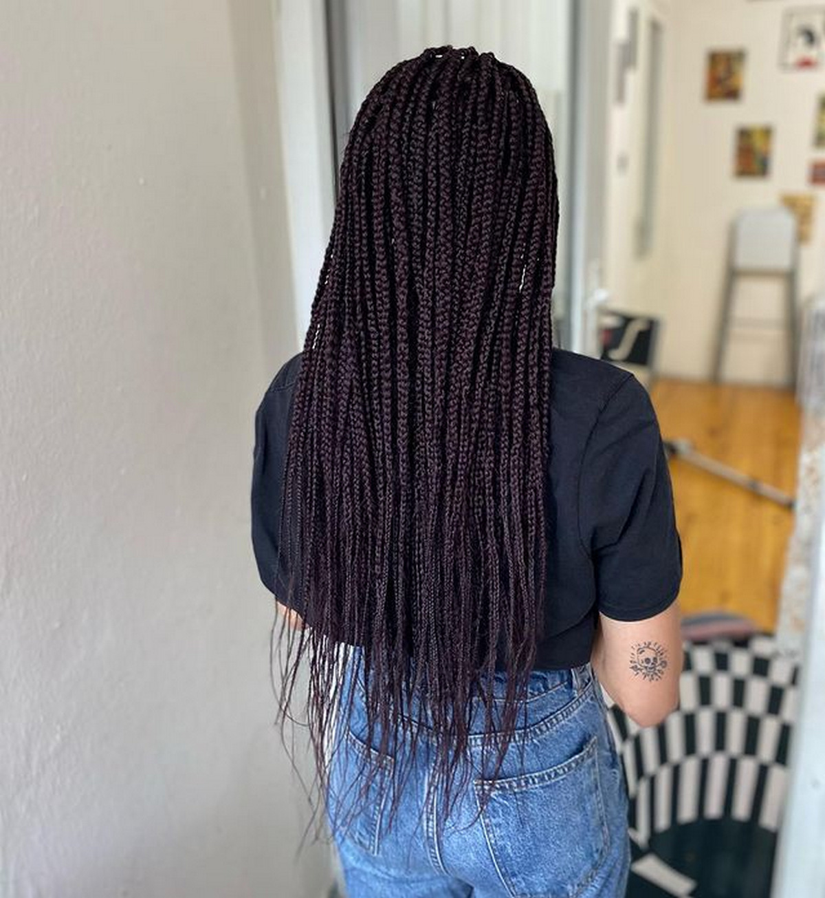 Dark Black Long Dreadlock Hairstyle