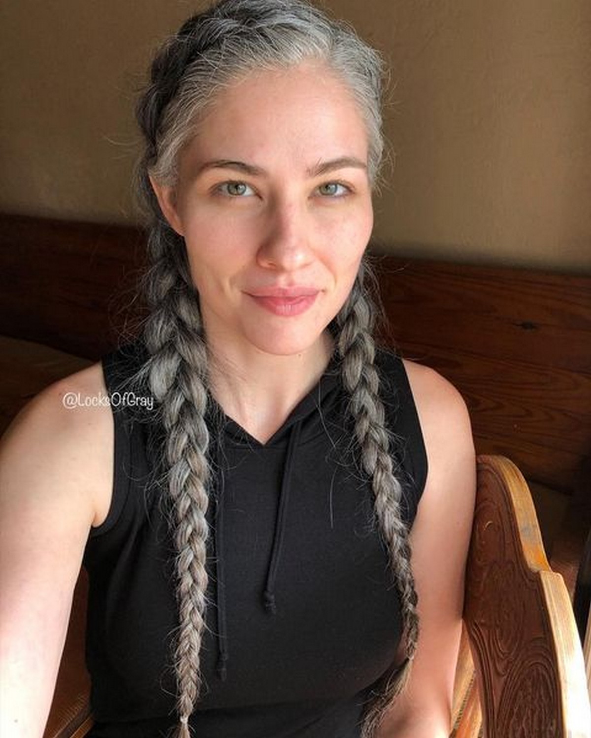 Gray Double Braids