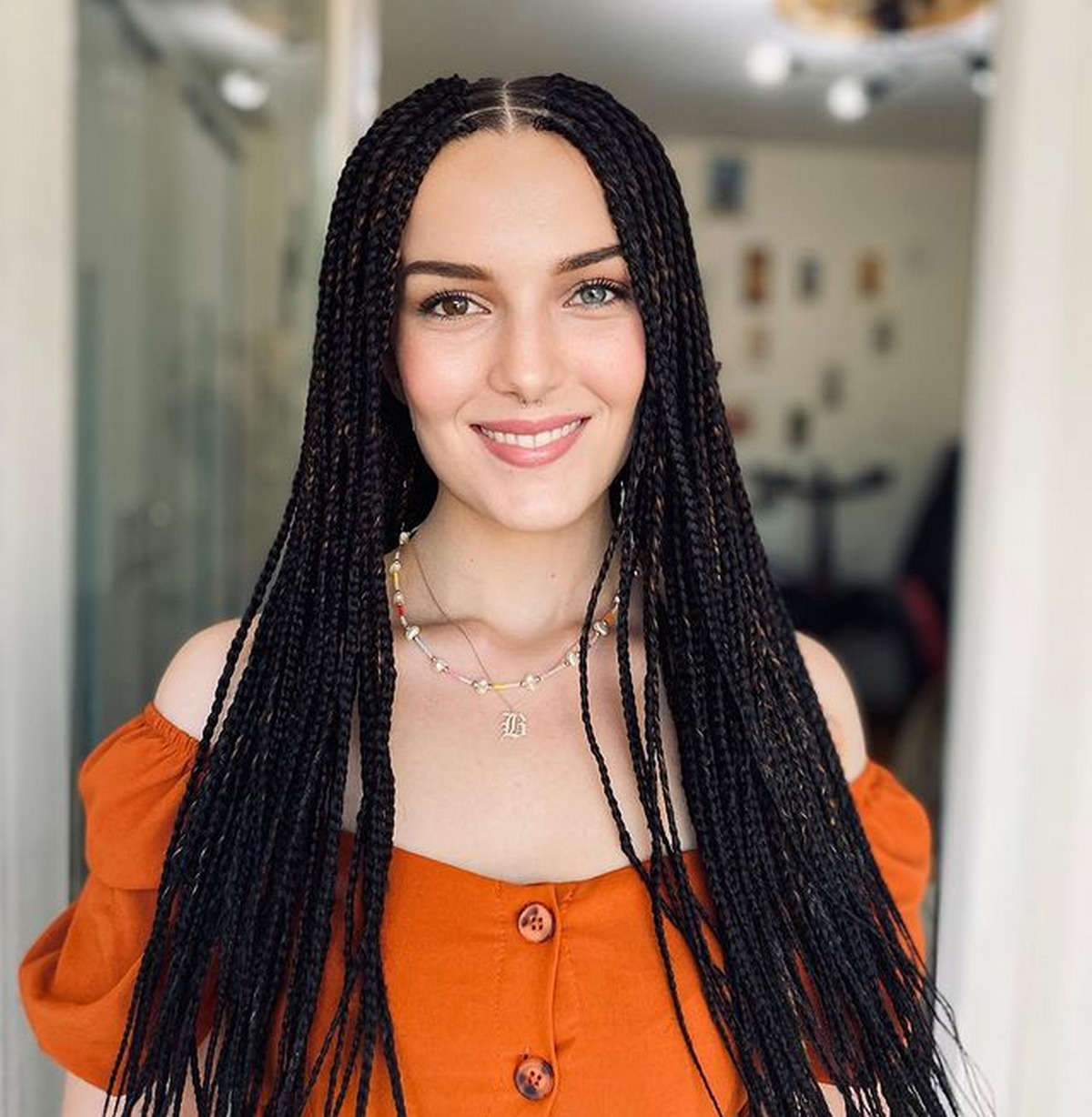 Long Black Dreadlock Hairstyles with Golden Highlights
