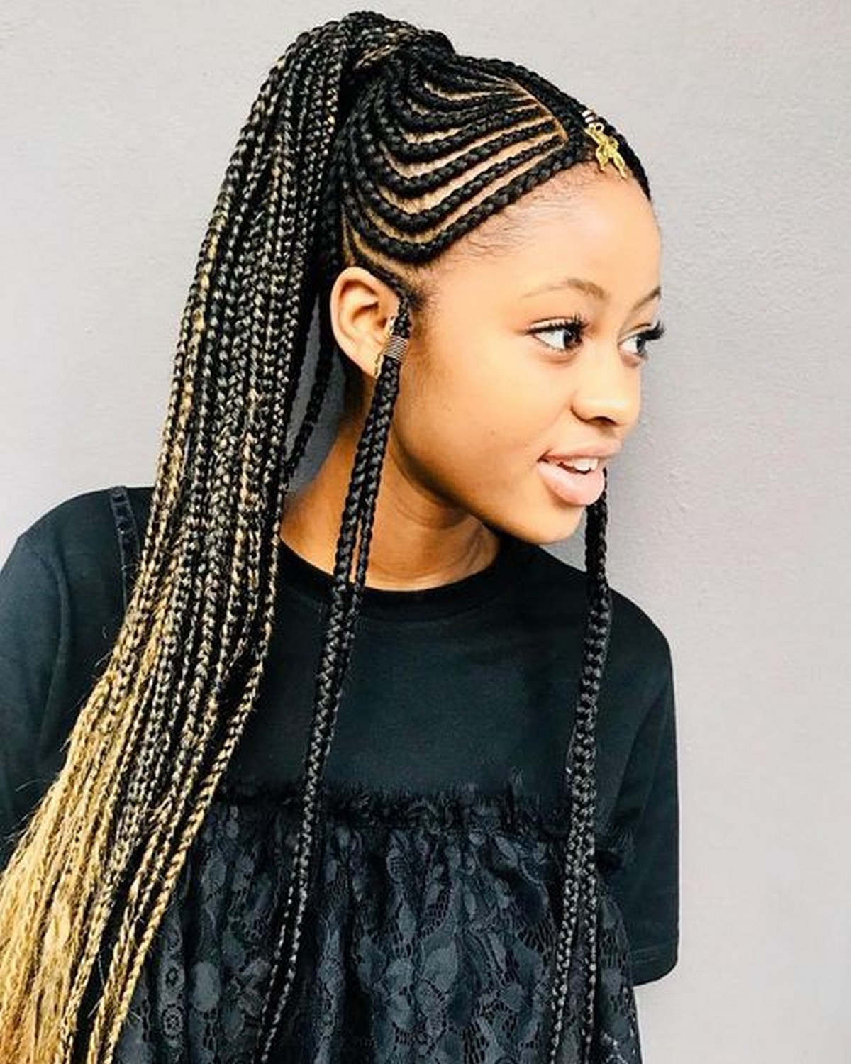 Wrapped Ponytail With In-Front-Of-the-Ear Braids