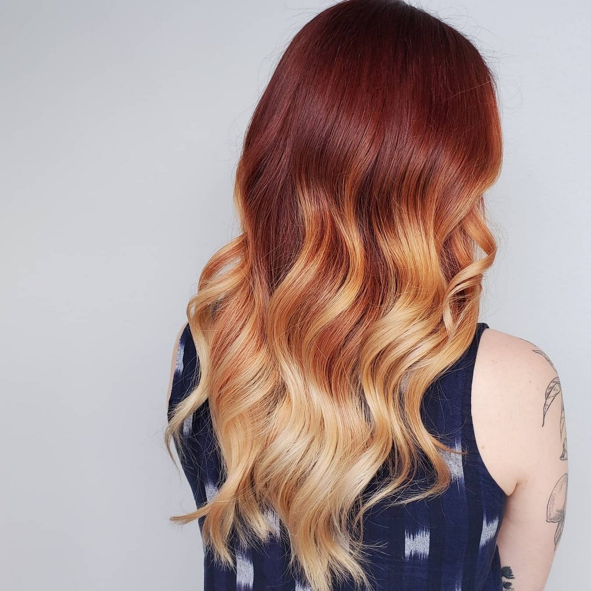 Red To Blonde Ombre