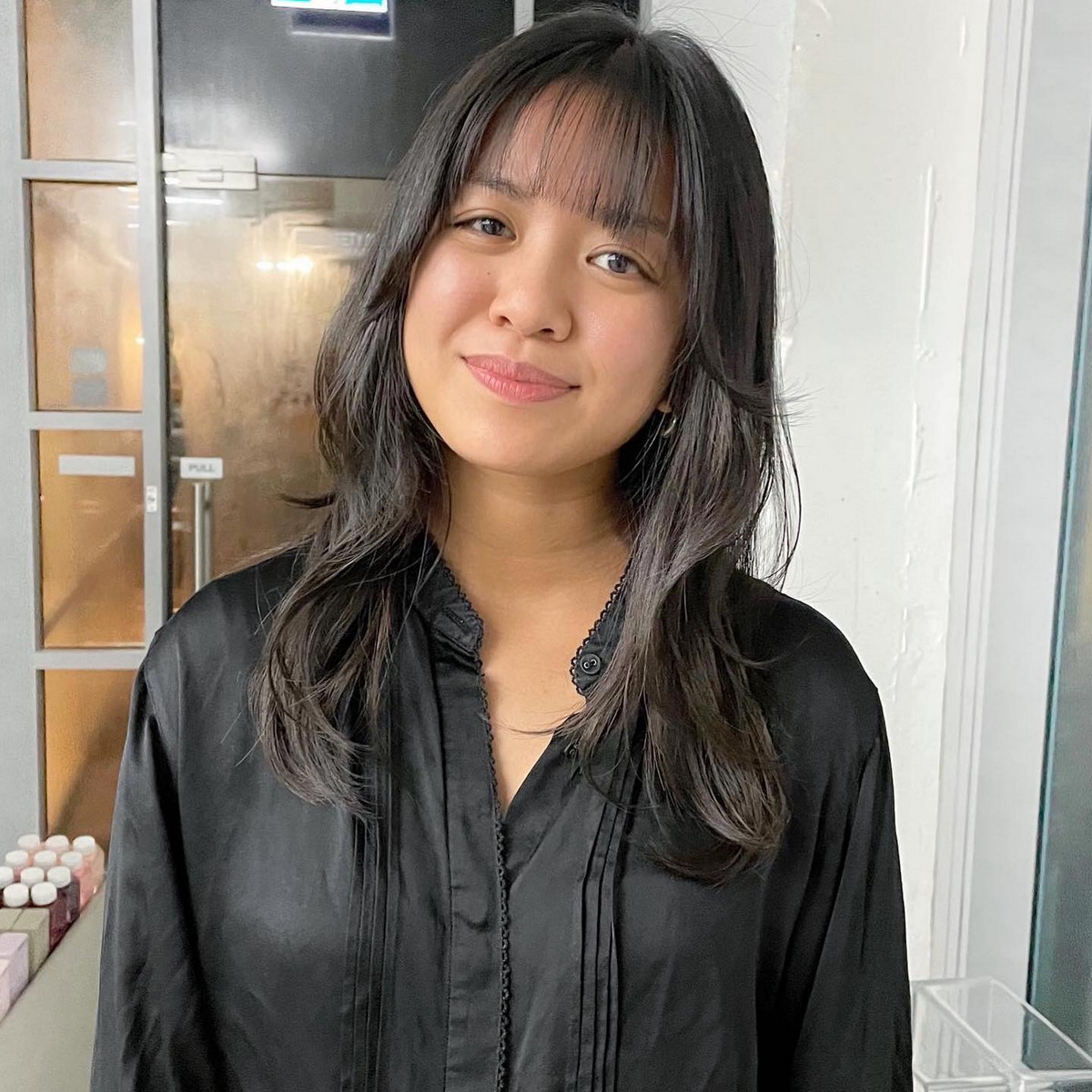 Straight See-Through Bangs For Medium-Layered Hair