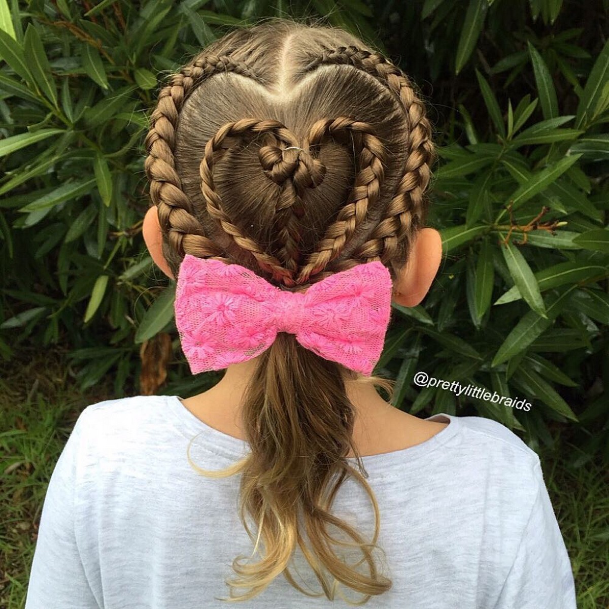 Heart Braids and Ponytail