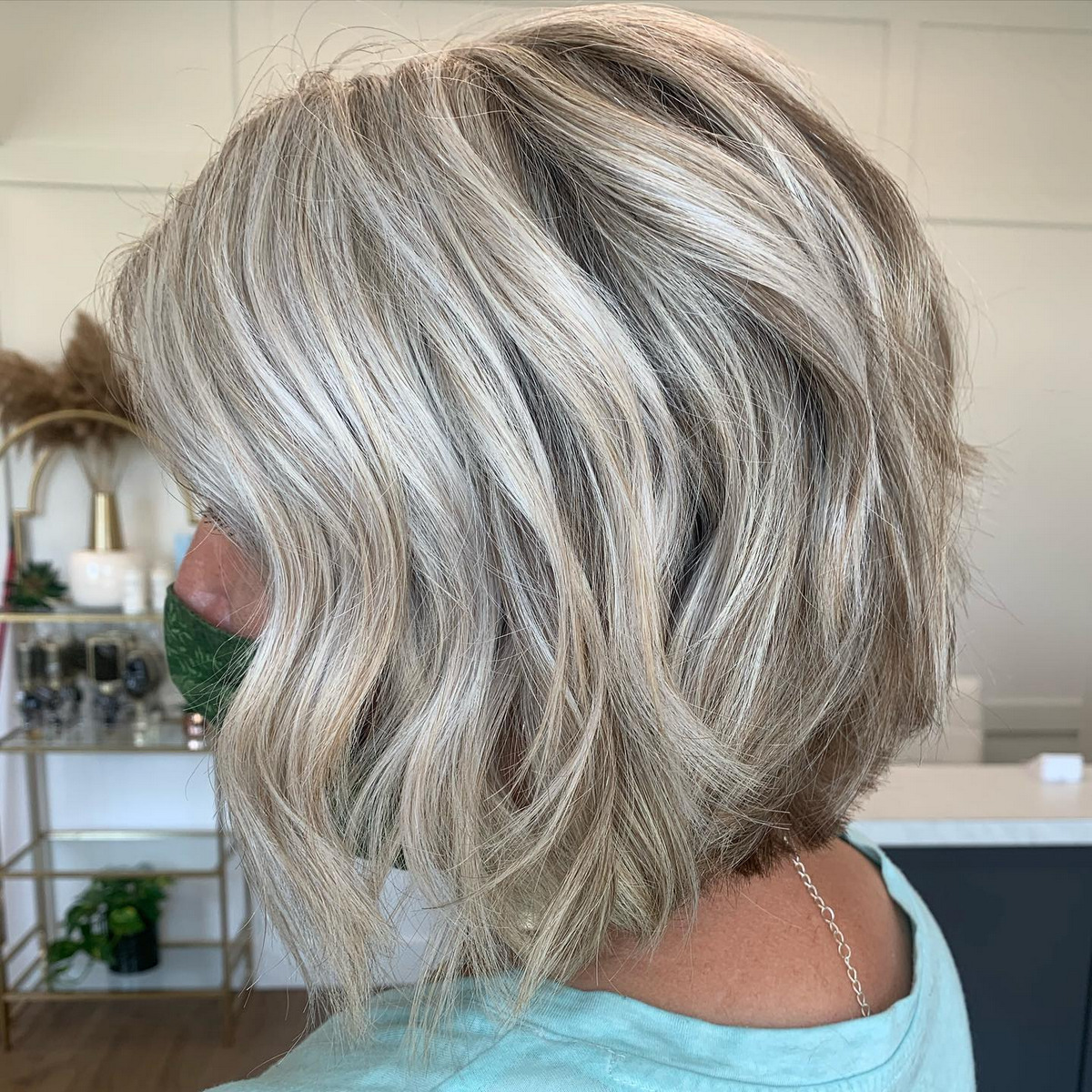 Platinum Blonde Textured Bob